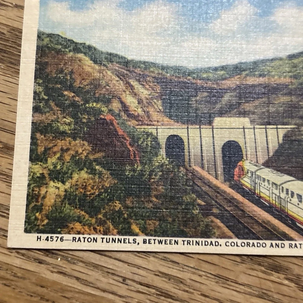 Raton Tunnel Between Trinidad Colorado New Mexico Scenic Train Railroad Postcard